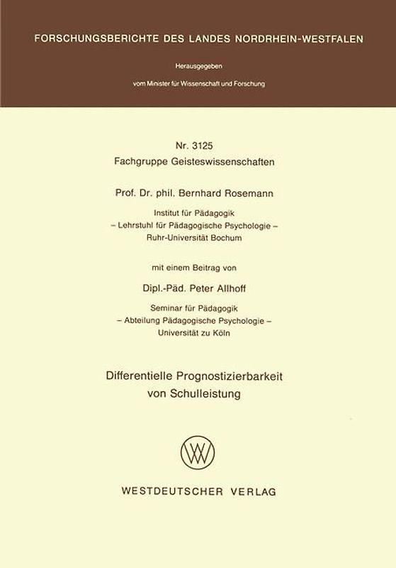 Differentielle Prognostizierbarkeit von Schulleistung