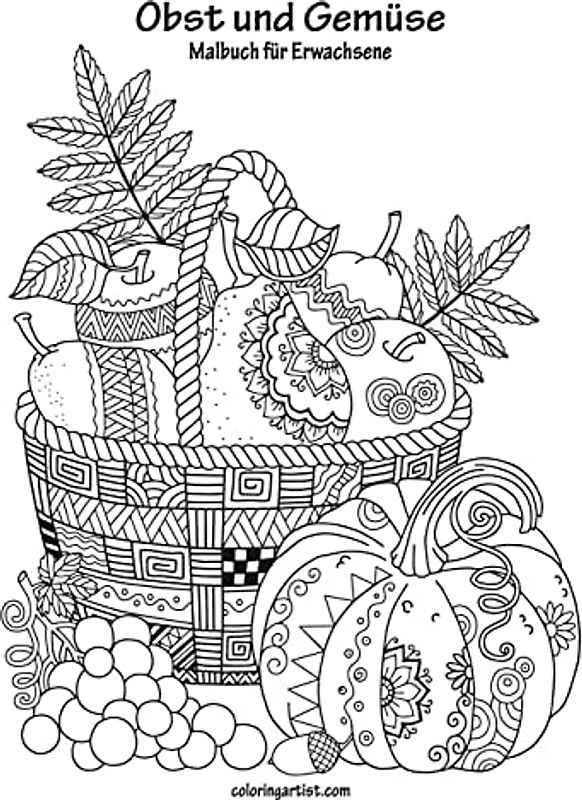 Malbuch mit Obst und Gemüse für Erwachsene 1