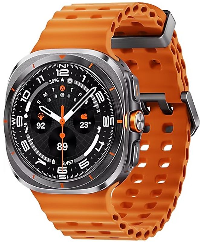 Samsung Galaxy Watch Ultra (2025) 47 mm Cassa in titanio colore titanium gray con Cinturino Marine Band orange [WiFi + cellulare]