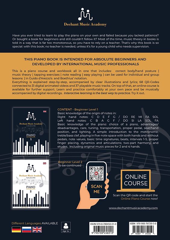 Play Like A Pro - Piano Beginner Level 1 (E-Book)