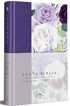 Biblia Rvr1960 Tapa Dura Y Tela Morada Con Flores Tamaño Manual / Spanish Bible Rvr 1960 Handy Size Large Print Hardcover Cloth with Purple Floral