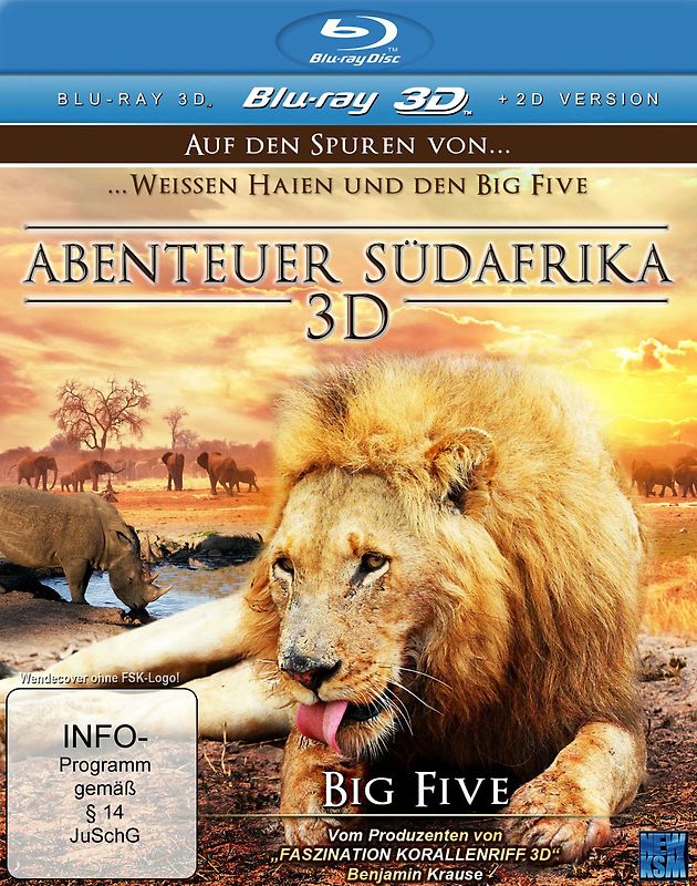 Abenteuer Südafrika 3D - Auf den Spuren von weißen Haien und den Big Five [3D Blu-ray] 3D Blu-ray Disc