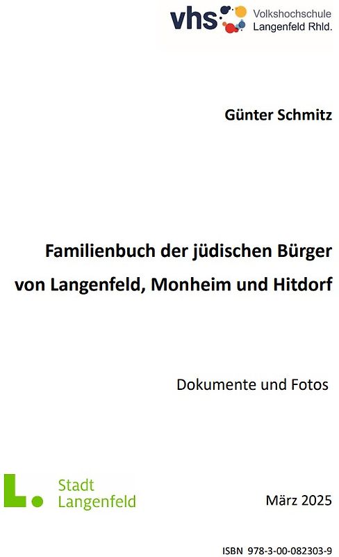 Familienbuch der jüdischen Bürger von Langenfeld, Monheim und Hitdorf