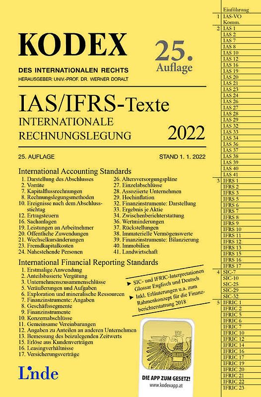 KODEX Internationale Rechnungslegung IAS/IFRS - Texte 2022