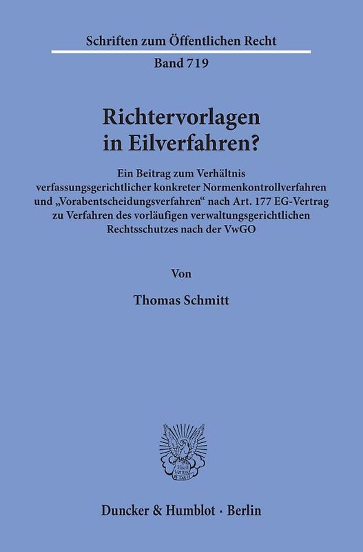 Richtervorlagen in Eilverfahren?
