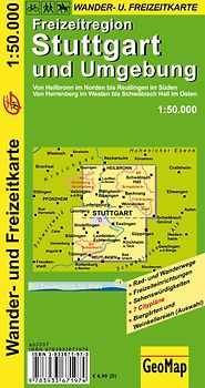 Stuttgart und Umgebung Wander- und Freizeitkarte