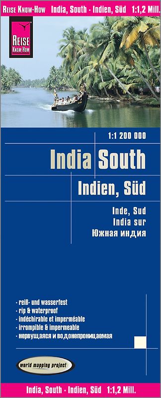 Reise Know-How Landkarte Indien, Süd / India, South (1:1.200.000)