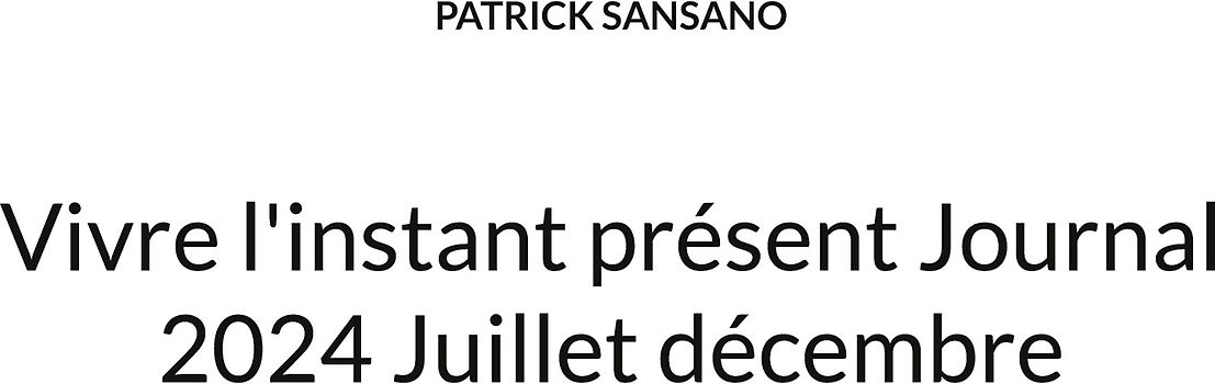 Vivre l'instant présent Journal 2024 Juillet décembre