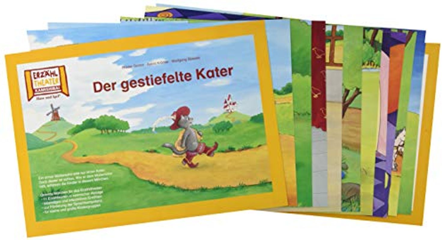 Kamishibai: Der gestiefelte Kater: 11 Bildkarten für das Erzähltheater