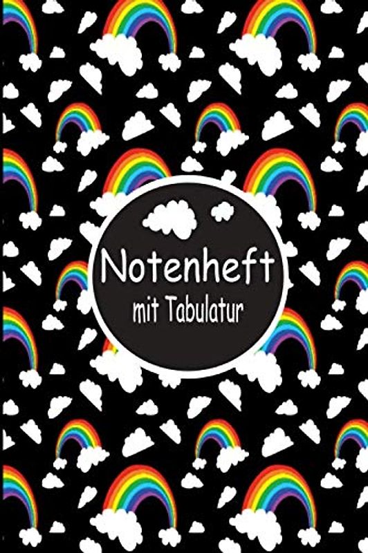 NOTENHEFT mit TABULATUR: DIN A5 für Anfänger und Fortgeschrittene / Blanko NotenBlock / Leere Notenzeilen / Notensystem / für die Schule / Komponist / mit Tabulatur