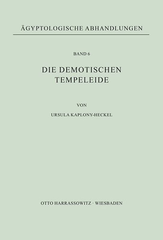 Die demotischen Tempeleide