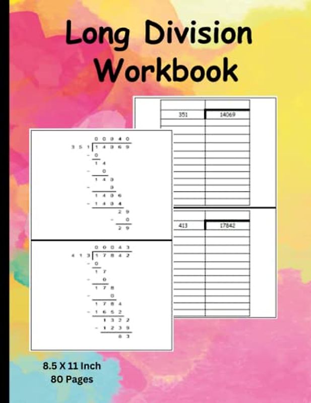 Long Division Workbook: Mathematics Practice Problems Activity book For Homeschooling