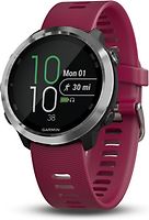 Garmin Forerunner 645 Music argent et bracelet en silicone rouge