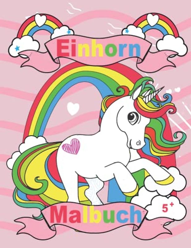 Einhorn Malbuch ab 5: Ausmalbuch mit wunderschönen Einhorn-Motiven für Kinder zwischen 5-12 Jahren | Geschenk für Mädchen | Einhörner Malblock | malbücher .