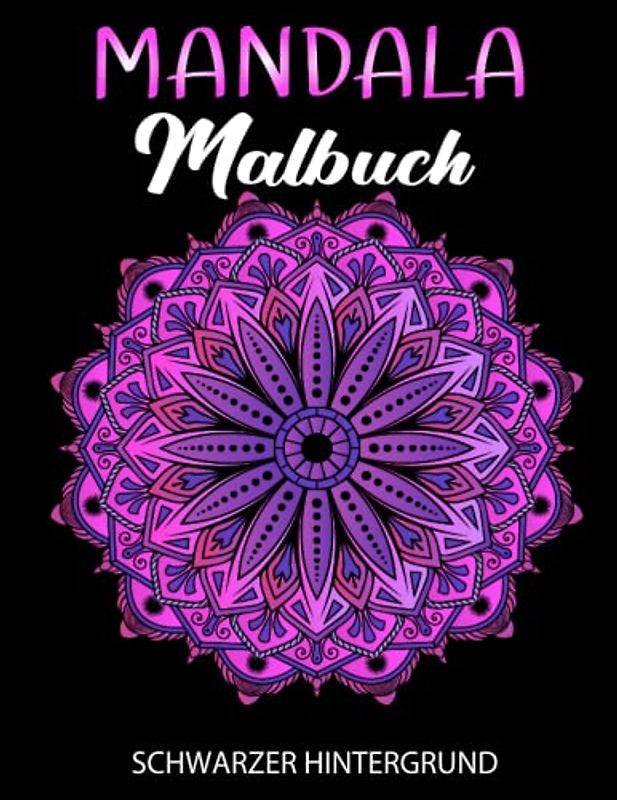 Mandala Malbuch Schwarzer Hintergrund: Wunderschöne Malbücher für Erwachsene | 43 schönen Mandalas | Entspannen und Stressabbau | A4 Format