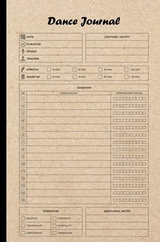 Dance Journal: Notes about Dancing Lessons, Gift for Girls Dancer & Dance Lovers, Dancing Practice Tracker To Write In,Journal Dance, Size 6"X9", 120 Pages