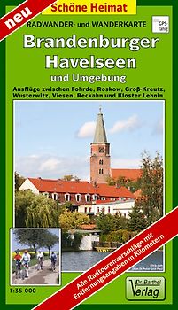 Radwander- und Wanderkarte Brandenburger Havelseen und Umgebung