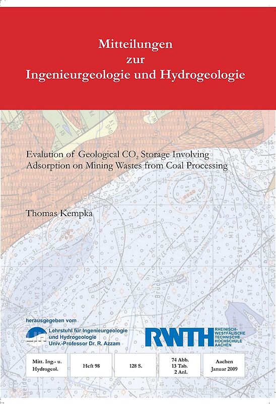 Evaluation of geological CO2 storage involving adsorbtion on mining wastes from coal processing