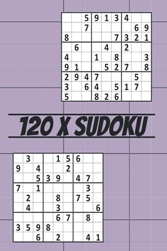 120 x Sudoku: für Erwachsene, 3 Schwierigkeitsstufen, ca. Din A5, 2 Rätsel pro Seite, mit Lösungen