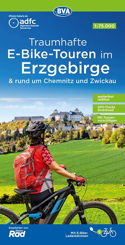 BVA ADFC Regionalkarte Traumhafte E-Bike-Touren im Erzgebirge 1:75.000