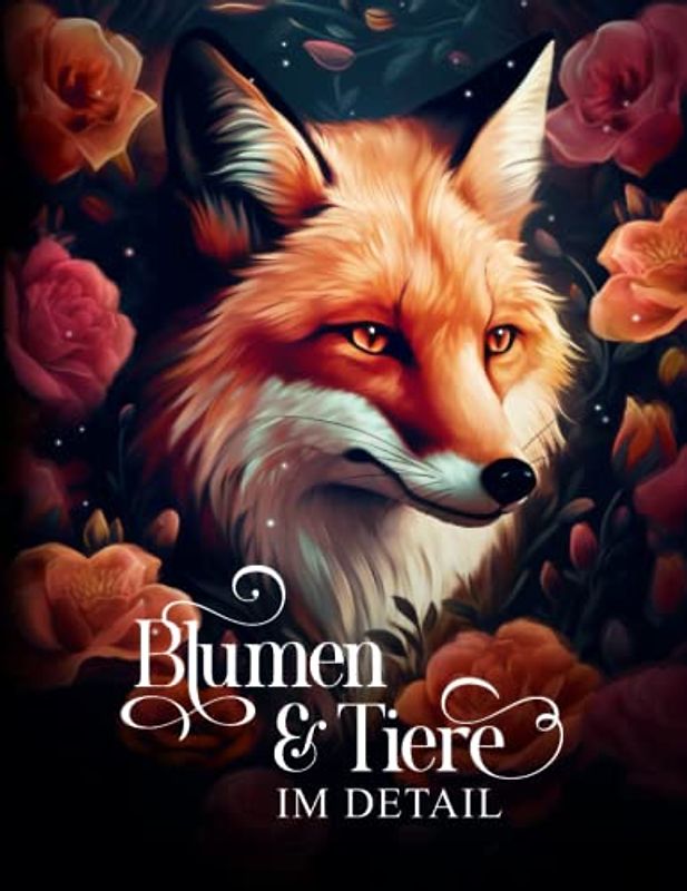 Blumen & Tiere im Detail: Ein Malbuch für Erwachsene mit 50 detailreichen Tieren im Blumenparadies