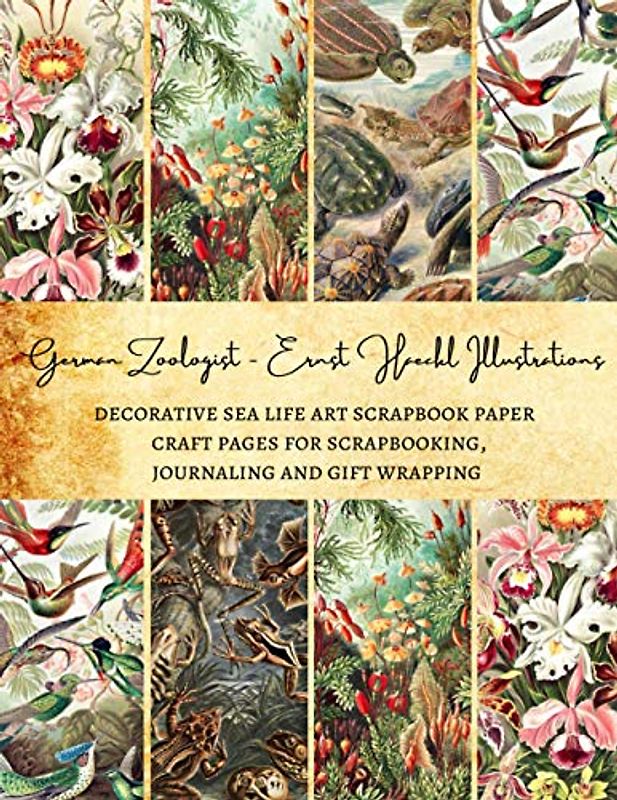 German Zoologist Ernst Haeckl Illustrations | Decorative Sea life Art Scrapbook Paper | Craft Pages for Scrapbooking, Journaling and Gift Wrapping: Premium Sheets for Card Making