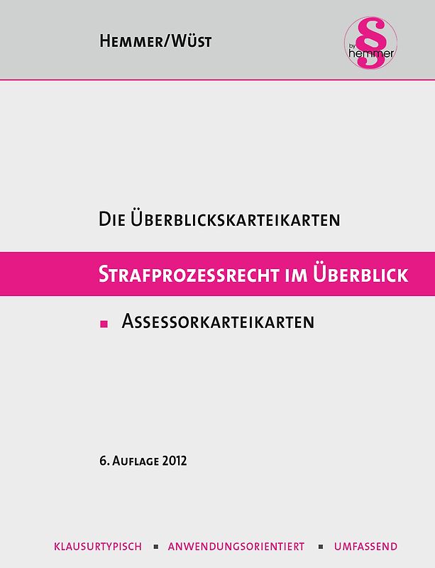 Assessor Karteikarten Strafprozessrecht