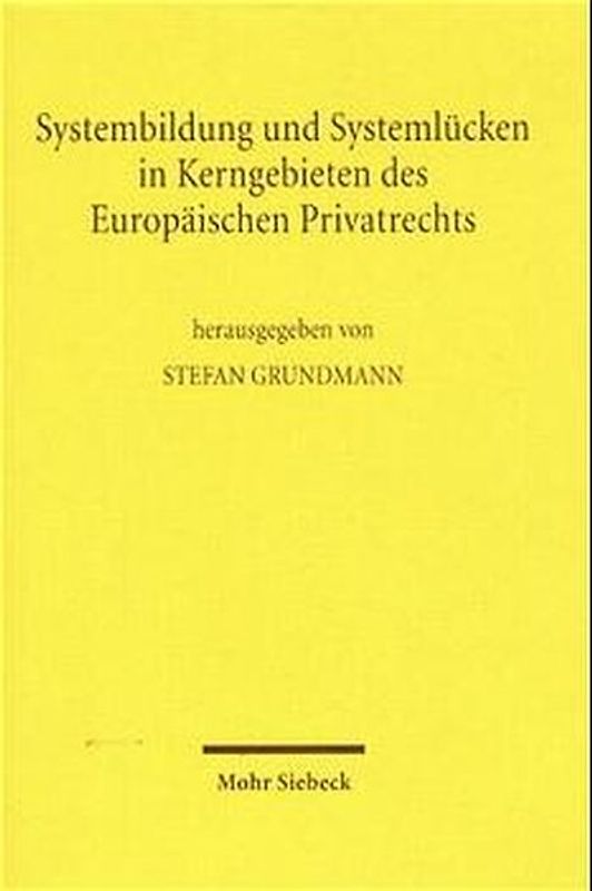 Systembildung und Systemlücken in Kerngebieten des Europäischen Privatrechts