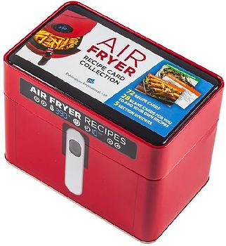 Air Fryer Recipes - Recipe Card Collection Tin (Red) - 72 Recipe Cards with Photos + 28 Blank Recipe Cards to Write Your Own Recipes + 5 Tabbed Section Dividers
