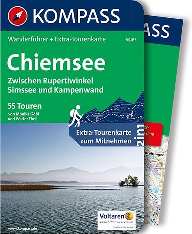 KOMPASS Wanderführer Chiemsee, Zwischen Rupertiwinkel, Simssee und Kampenwand, 55 Touren