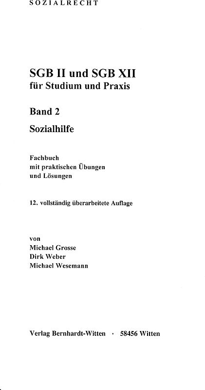 SGB II und SGB XII für Studium und Praxis, Band 2: Sozialhilfe