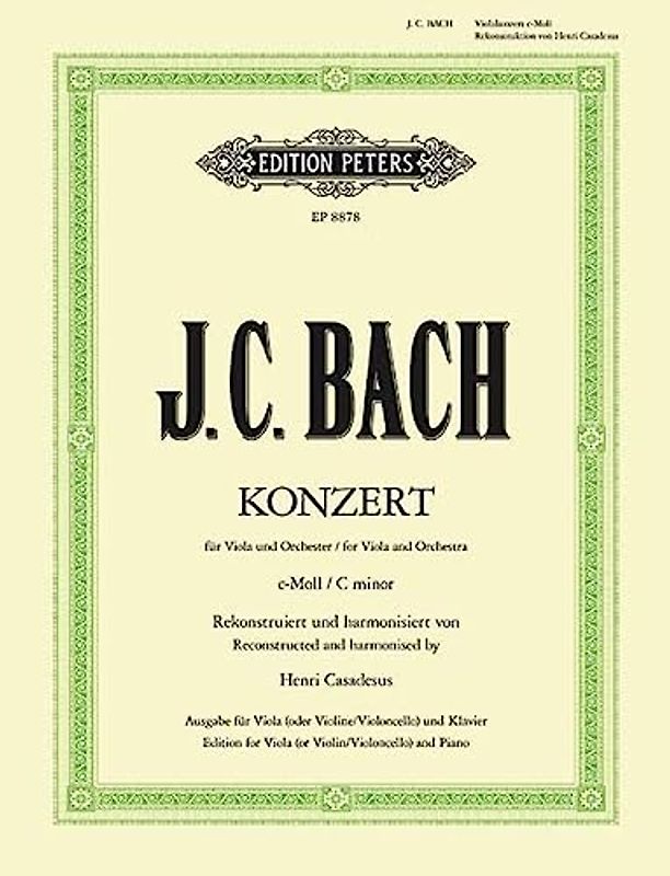 Konzert für Viola und Orchester c-Moll: Ausgabe für Viola [Violine/Violoncello] und Klavier (Edition Peters)