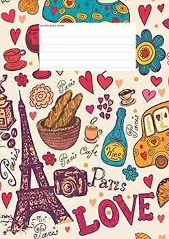 Hefte - Blöcke - Notizen: Vokabelheft DIN A4, 50 Seiten, Soft Cover, Inhaltsverzeichnis, 2 Spalten, Erfolgs-Tracker, Schulheft französisch