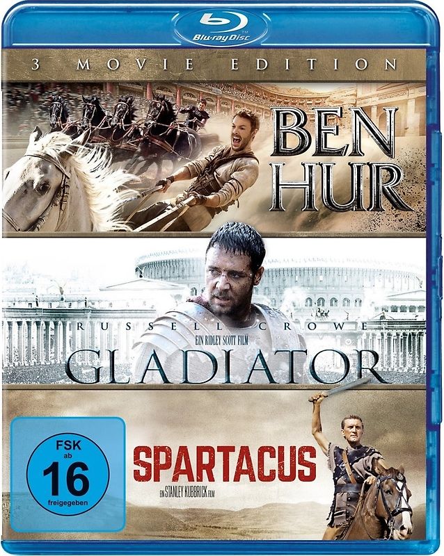 Ben Hur / Gladiator / Spartacus [3 Discs] Blu-ray Disc
