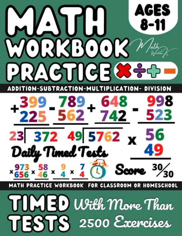 Ks2 Maths workbook Year 4 / Year 5 / Year 6 / Addition, Subtraction, Multiplication, Division , Maths Book for 8-11 Year Olds: Add, Subtract, ... and Revision ( Ages 8-11 ), Grade 3-5