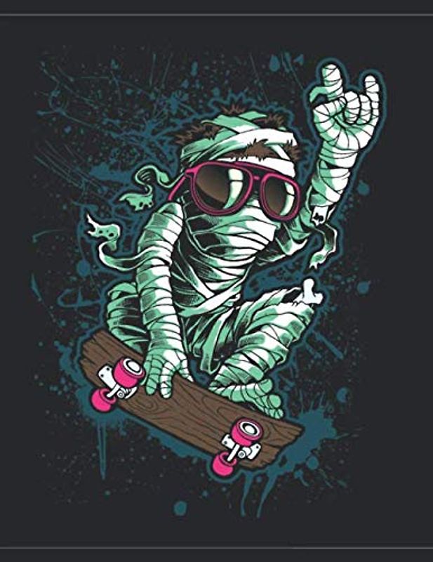 Skater Trainingsbuch: für alle Skateboarder ♦ über 100 Seiten Vorlagen für deine Trainingstage und Tricks ♦ großzügiges A4+ Format ♦ Motiv: Zombie Skater