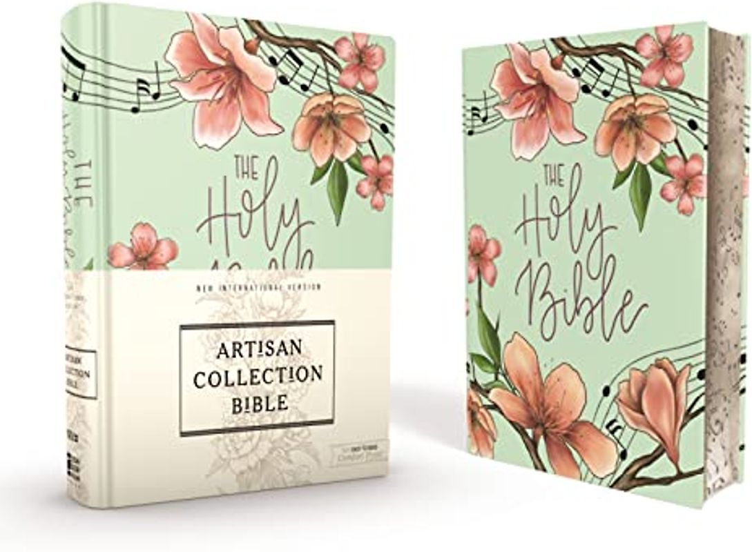NIV, Artisan Collection Bible, Cloth over Board, Teal Floral, Designed Edges under Gilding, Red Letter, Comfort Print