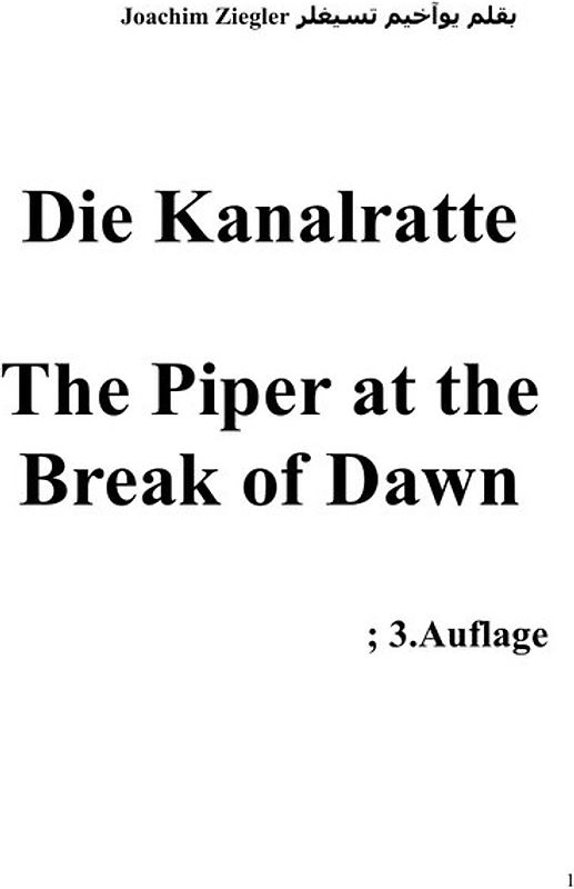 Die Kanalratte The Piper at the Break of Dawn