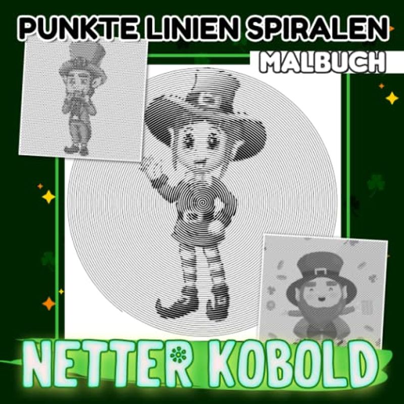 Netter Kobold Punkte Linien Spiralen Malbuch: Kultureller und religiöser Feiertag in Spiral Book | Um Linien zu zeichnen Kunst für Erwachsene, ... | Urlaub | Jeder Anlass | Zum Stressabbau