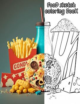 Food and drink coloring sketch book: Let Your Creativity Flow with These Fun Sketches to Color