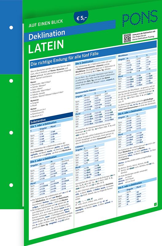 PONS Auf einen Blick Deklination Latein