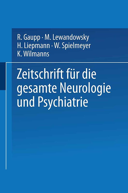 Zeitschrift für die gesamte Neurologie und Psychiatrie