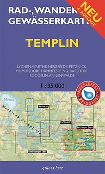 Rad-, Wander- und Gewässerkarte Templin