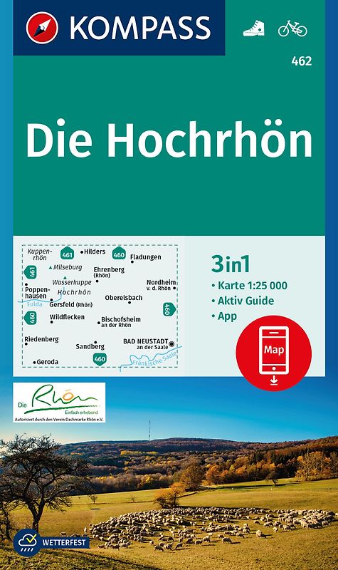KOMPASS Wanderkarte 462 Die Hochrhön 1:25.000