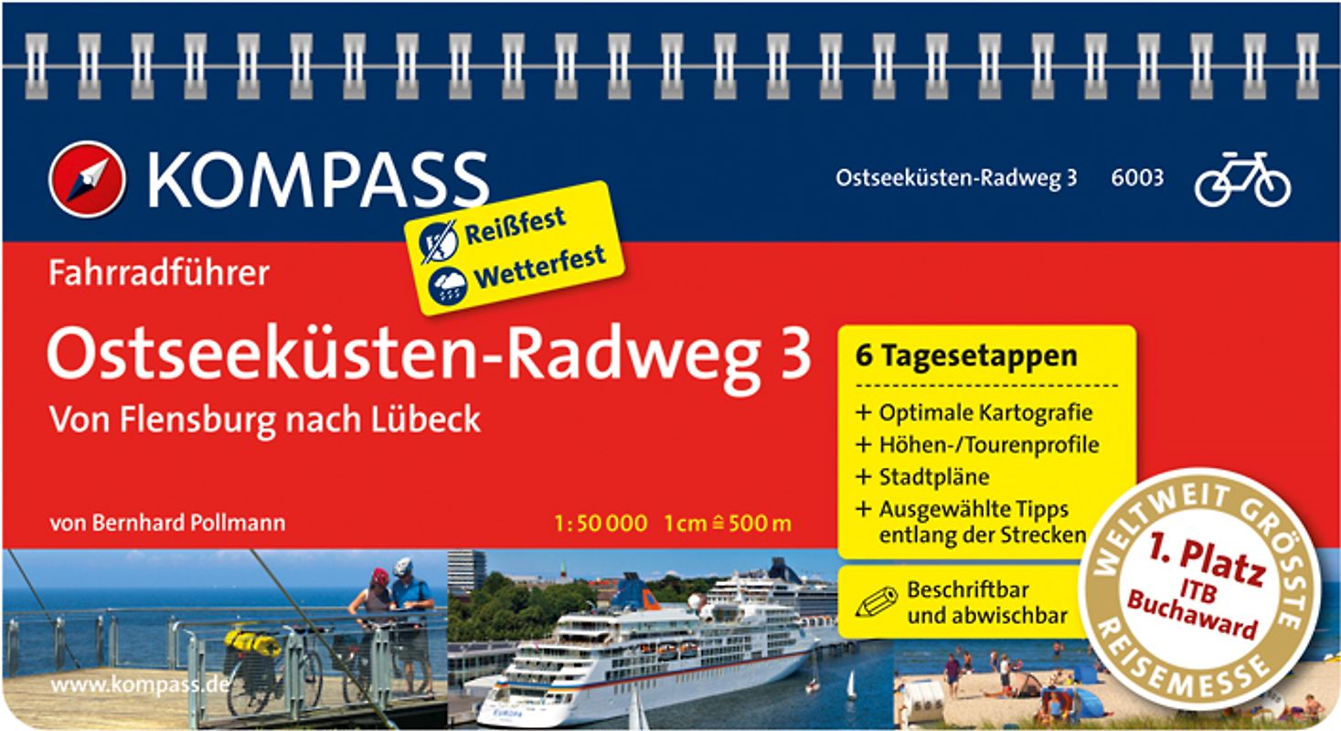 KOMPASS Fahrradführer Ostseeküsten-Radweg 3, Von Flensburg nach Lübeck