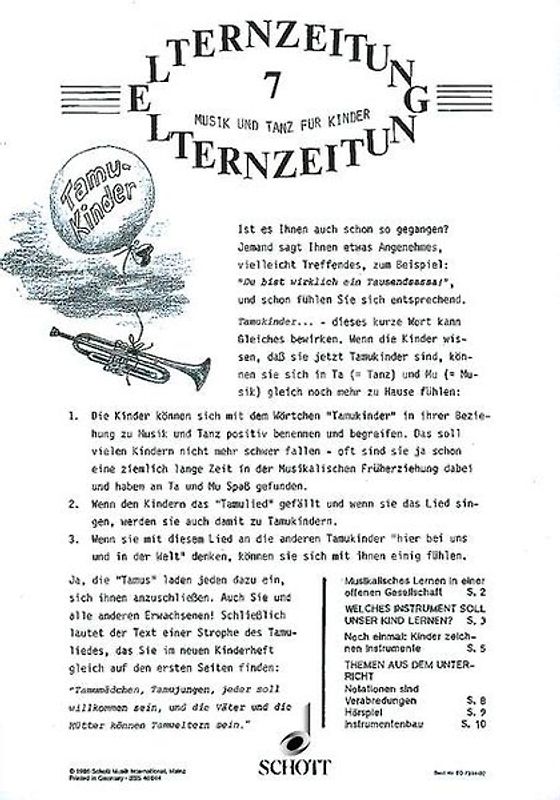 Tamukinder. (4. Halbjahr). Elternzeitung.