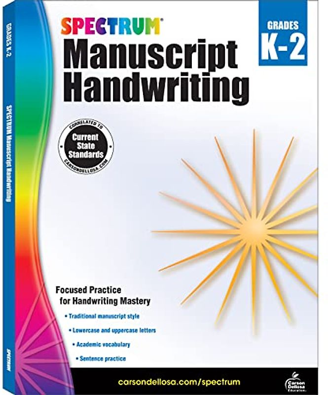 Spectrum Manuscript Handwriting, Grades K - 2: Volume 41