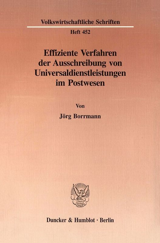 Effiziente Verfahren der Ausschreibung von Universaldienstleistungen im Postwesen.