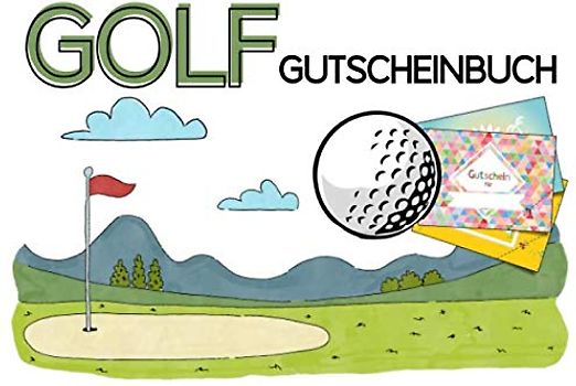 Golf Gutscheinbuch: Leeres Blanko Gutscheinheft mit 20 Gutscheinen (Vorlagen) für Golfer und als Golf Geschenk