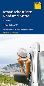 ADAC Urlaubskarte Kroatische Küste, Nord und Mitte 1:200.000